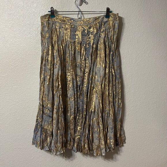 Charles Nolan Silk Pleated Skirt Size 14 - Picture 1 of 6